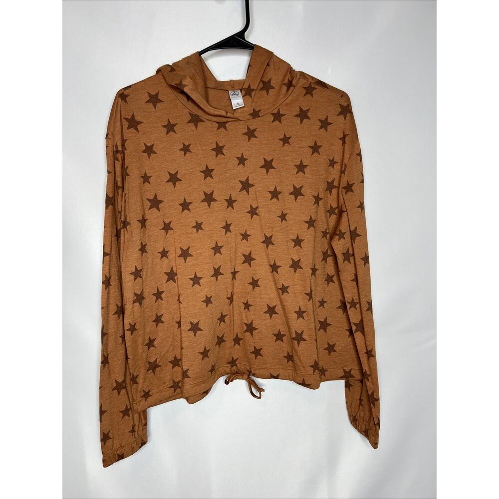 Alternative Hoodie Womens Small Drawstring Waist Crop Lounge Shirt Stars